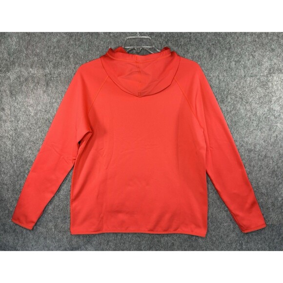 Nike Hoodie Women's Large Coral Red Dri Fit Fleece Training Swoosh Sweatshirt - Picture 5 of 11
